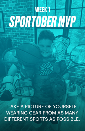StubHub Sportober Week One Challenge: take a picture of yourself wearing gear from as many different sports as possible
